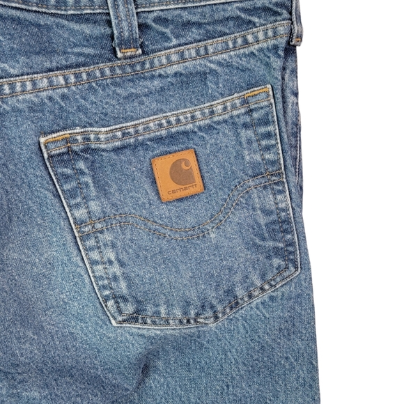 Carhartt Relaxed Fit Vintage Y2K Workwear Medium Wash Denim Jeans 32x34 - Picture 7 of 12